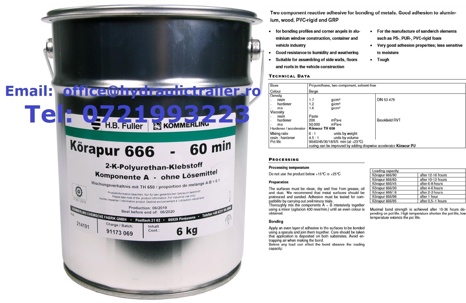 ADEZIV, (KORAPUR 666/90MIN, AMBALAJ 6 KG)